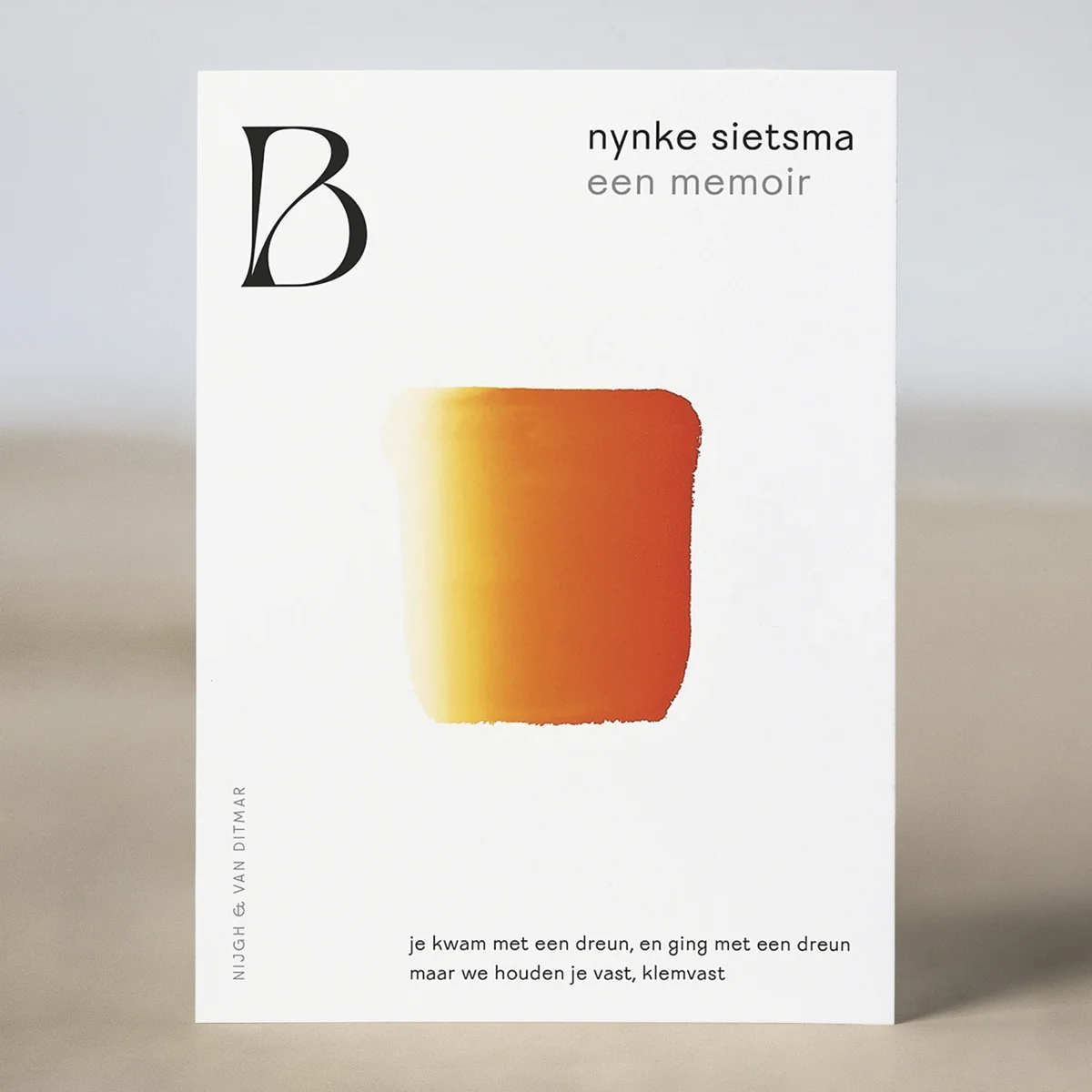 Boekomslag B, een memoir, Nynke Sietsma, uitgeverij Nijgh & Van Ditmar