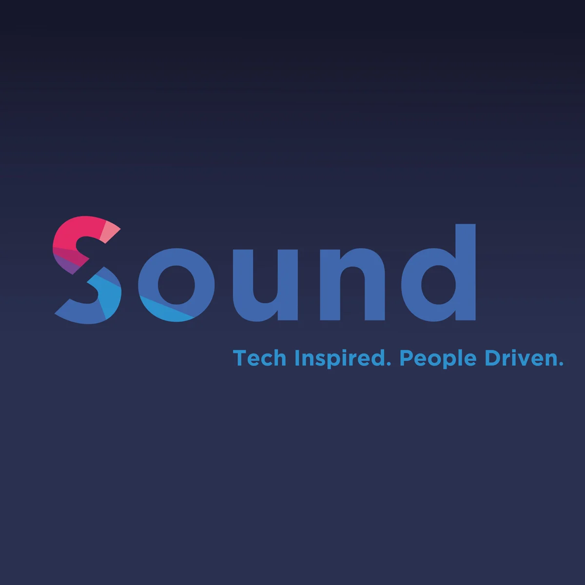 Huisstijl Sound, logo met de pay-off Tech Inspired. People Driven.